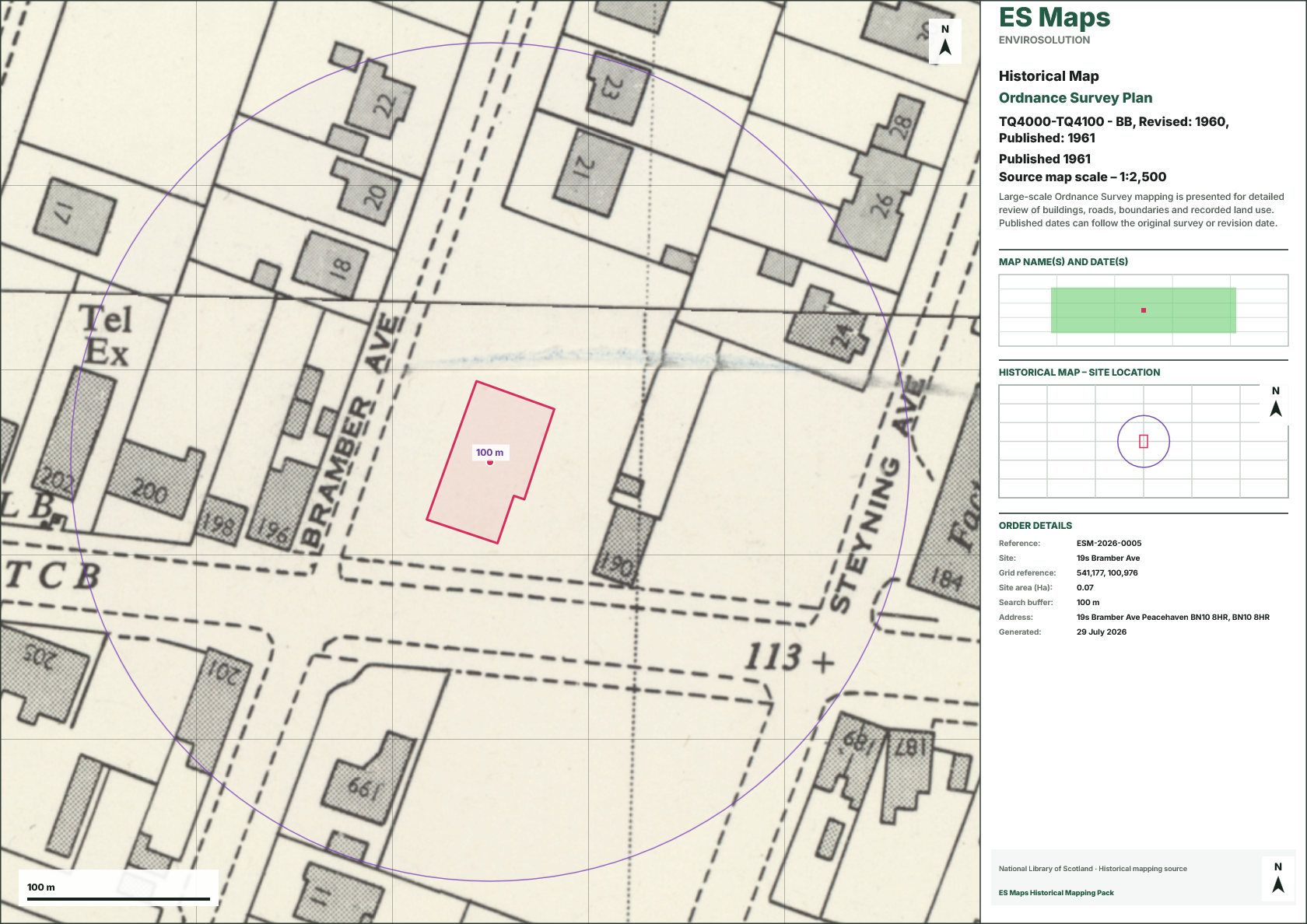 Ordnance Survey Plan · Published 1961