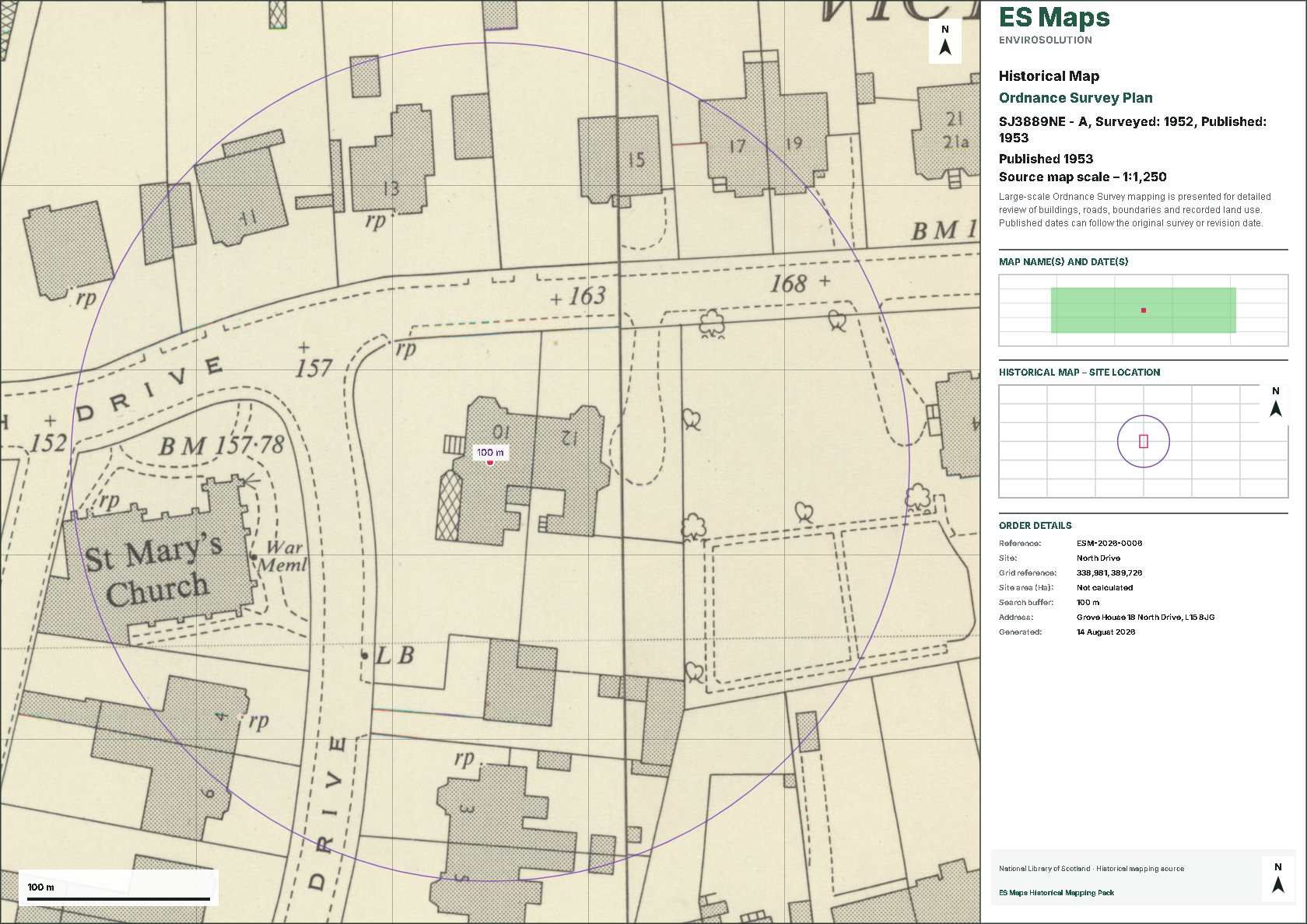 Ordnance Survey Plan · Published 1953